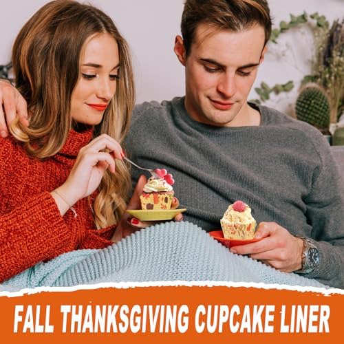 600 Pack Fall Cupcake Liners Thanksgiving Cupcake Wrappers Disposable Baking Cups Muffin Liners for Birthday Party Fall Themed Party Supply Decor (12 Styles) - Image 6