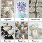 White Edible Cake Pearls Sprinkles with Claw Pen for Cake Decorating, 180g - Image 6