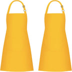 Jubatus 2 Pack Bib Aprons with 2 Pockets Cooking Chef Kitchen Apron by Jubatus