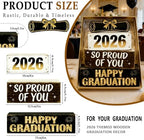 2026 Graduation Table Decorations Class of 2026 Senior Tiered Tray Decor Wooden Happy Graduation Signs Farmhouse Congrats Grad Tabletop Party Centerpiece for Tables Wooden Sign for Home Decor - Image 4