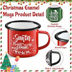 Christmas Enamel Mug Set of 12, 12 oz Hot Cocoa Mugs Mini Christmas Coffee Mugs Bulk with Quotes Novelty Holiday Hot Chocolate Mug Set Stocking Stuffer Gift for Kids Women Friends Coworkers Family - Image 3