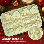 Christmas Silicone Molds - 3Pcs Christmas Candy Molds with Gingerbread Man Santa Claus molds for Chocolate Candy Fondant CupcakeGummy Mold for Baking - Image 3