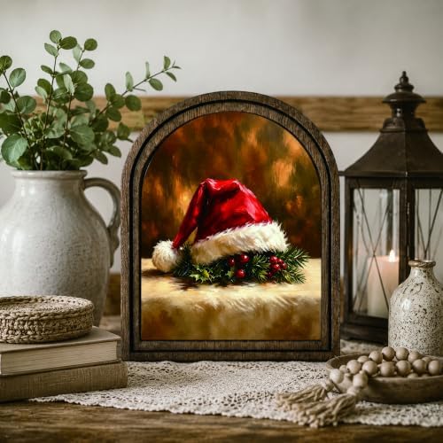 Santa Hat Arched Table Sign, Rustic Christmas Farmhouse Decor - Image 7