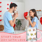 Maxcheck 6 Pack 12 oz Valentines Day Heart Glass Coffee Mugs with Handle - Image 5