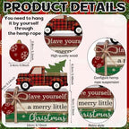 4 Pcs Christmas Tiered Tray Decor, Wooden Shelf Sign - Image 5