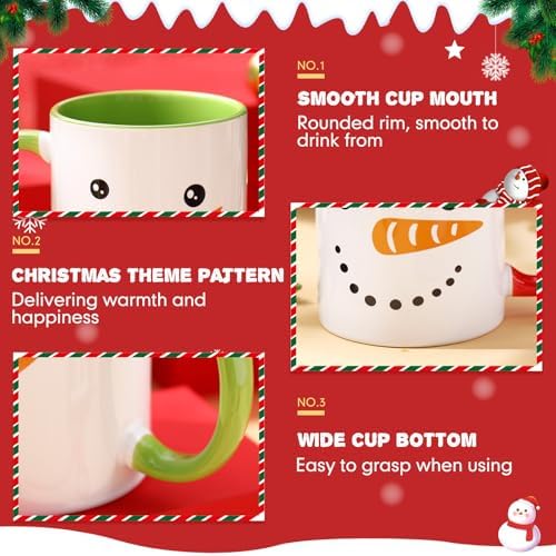 Sliner 6 Pcs Christmas Coffee Mugs Bulk 11 oz with Handle - Image 3