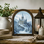 Winter Arched Table Sign, Rustic Snow Castle Farmhouse Decor - Image 7