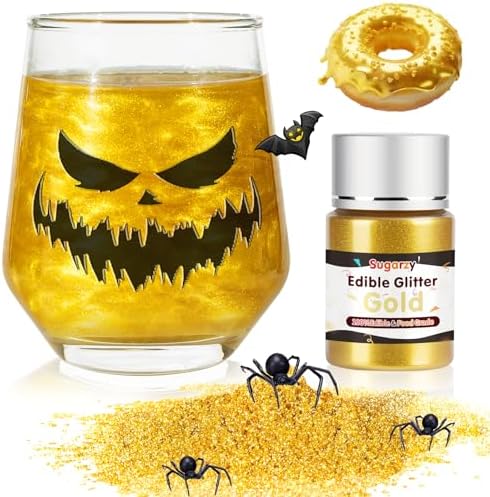 Edible Gold Glitter for Drinks,10g Luster Dust,Food Coloring Shimmer Powder by Sugarzy