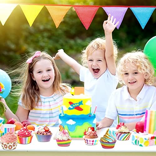 SANNIX 450pcs Rainbow Cupcake Liners, Colorful Baking Cups Cupcake Wrappers - Image 6