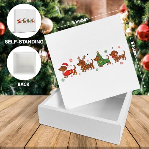 Dachshund Christmas Decor, Cute Wiener Dog Wooden Sign for Christmas - Image 2