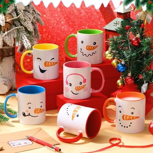 Sliner 6 Pcs Christmas Coffee Mugs Bulk 11 oz with Handle - Image 4