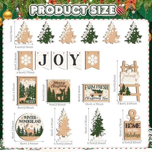 Funnymoom 17 Pcs Christmas Tiered Tray Decor Set Winter Tray Decorations - Image 3
