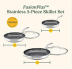 Cuisinart FusionPlus Hybrid Stainless Steel Cookware Set, 5-Piece Skillet - Image 8