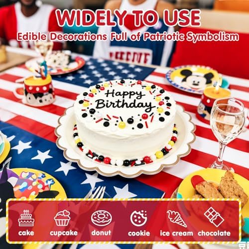 Edible Black White Red Yellow Pearls Jimmies Round Confetti Sprinkles,130g - Image 5