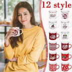 Christmas Enamel Mugs Set of 12, 12 oz Holiday Coffee Cups Gifts - Image 4