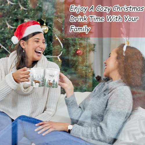 Didaey 6 Pcs Christmas Tree Mugs Winter Reindeer and Pine Tree Ceramic Cup - Image 4