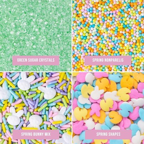 Sweets Indeed Sprinkles, 4 Pack, Edible Sprinkle Mix, Perfect for Cake Decorations, Baking, Ice Cream, Cookies, Cupcake Topper (Spring) - Image 3