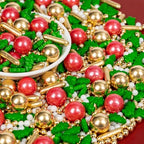 Edible Christmas Sprinkles for Cake Decorating,Gold Red Green White Pearl by Sugarzy