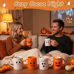 Halloween Coffee Mugs with Heart Handles, 6 Pack 10 Oz Cups - Image 5