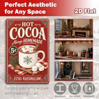 Hot Cocoa Sign, Christmas Kitchen Decor, Vintage Holiday Wall Art - Image 2
