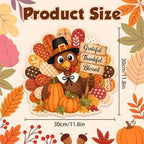 Thanksgiving Decorations - Turkey Pumpkin Wooden Sign for Front Door - Image 3