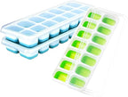 Ice Cube Trays 3 Pack, Silicone Easy-Release and Flexible 14-Ice Trays by Amytor