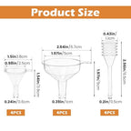 Mini Funnel Kit, 12-Piece Set: 8 Small Funnels + 4 Mini Droppers, Food-Grade PP - Image 2