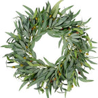 Sggvecsy Artificial Olive Wreath for Front Door 20 inch Greenery Wreath with Olive Leaves Olive Bean Green Leaves Wreath Spring Summer Wreath for All Seasons Wall Window Home Indoor Outdoor Decor by Sggvecsy