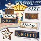 Moucuny 4 Pcs Christmas Jesus Religious Table Decor O Holy Night Blocks - Image 2