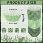 600 Pack Sage Green Cupcake Liners Dark Green Light Green Baking Cups Gradient Green Muffin Liners for Cupcake Wrappers Wedding Bridal Baby Shower Birthday Party - Image 2