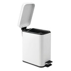 mDesign 5 Liter Rectangular Small Steel Step Trash Can Wastebasket, Garbage - Image 7