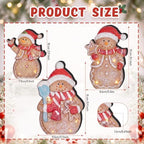 Suzile 3 Pcs Christmas Gingerbread Snowman Decoration Wooden Winter Decor - Image 3