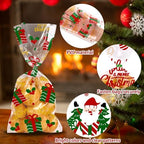 YUJUN 160PCS Christmas Cellophane Treat Bags Winter Party Favor Supplies - Image 3