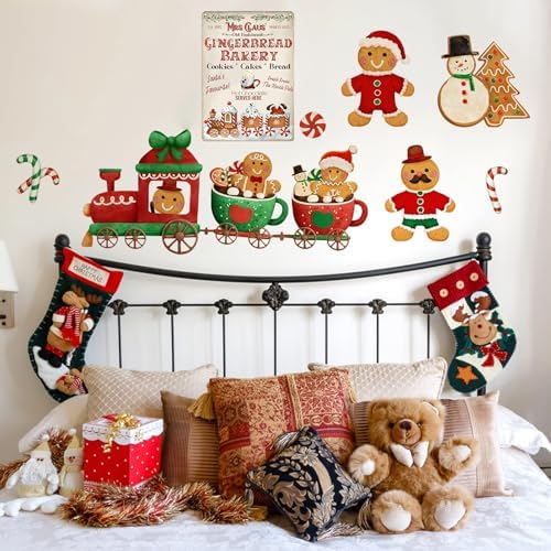 Artlunar Vintage Christmas Decor Gifts Rustic Christmas Mrs Claus Old Fashioned Gingerbread Bakery Tin Sign for Home Farmhouse Kicthen Cafe Bar Wall Decor 8 x 12 inches (3245) - Image 6