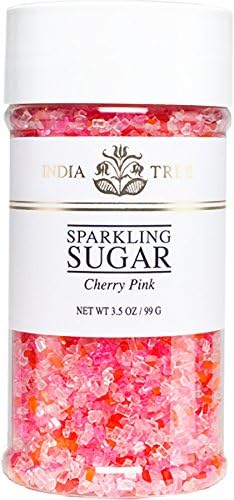 India Tree Cherry Pink Sparkling Sugar, 3.5 oz | Vibrant Multi-Color Blend for Baking & Decorating by IndiaTree