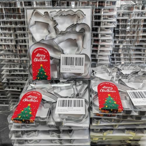 MrCookie Large Christmas Cookie Cutters Set,6 Festive Shapes with 2 Sizes - Image 6