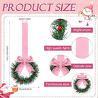Retrowavy 12 Pcs Small Christmas Kitchen Cabinet Wreaths with Ribbon - Image 2