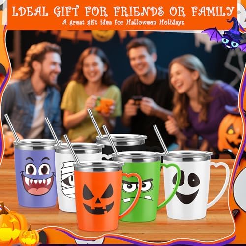 6 Pcs Halloween Coffee Mug 16 Oz Insulated Stainless Steel Gift Cup - Image 6