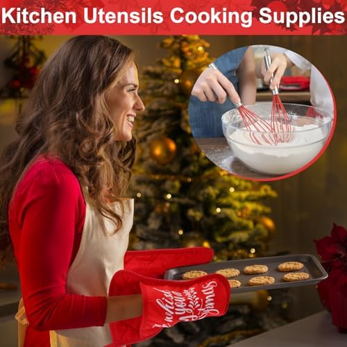 LemonRoad 12 Sets Christmas Whisk Baking Gift Set, Classic, Red - Image 5