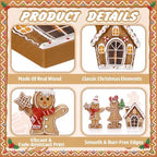 Suzile 3 Pcs Christmas Gingerbread Table Decorations Wooden Indoor Decor - Image 4