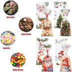 CCINEE 200PCS Christmas Cellophane Treat Bags, Xmas Clear Cello Gift Bags Candy Goodies Bags with Twsit for Christmas Holiday Party Favors - Image 4