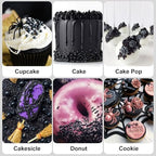 Black Sprinkles, Black Pearl Sprinkles for Cake Decorating, Cupcakes, 180g - Image 6