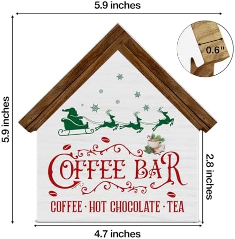 Vintage Christmas Coffee Bar Decor, Kitchen Christmas Decorations - Image 2