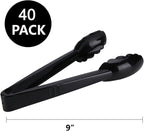 40 Pieces Plastic Salad Tongs, 9 Inch Disposable Utensils Set, Heavy Duty - Image 2
