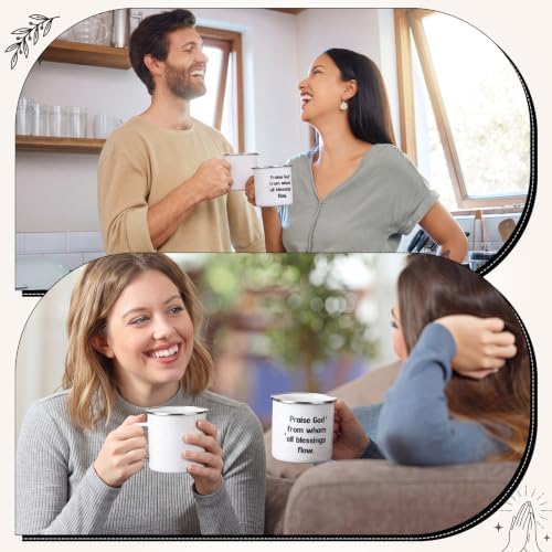 Willinglong Praise God Campfire Mug 12 oz Doxology Enamel Coffee Mug Holiday Camping Coffee Cups Daily Appreciation Gift for Employee Staff Coworker Volunteer - Image 6