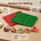 2Pcs Christmas Silicone Molds - 144-Cavity Mini Christmas Candy Molds with Gingerbread Man Santa Claus molds for Chocolate Candy Fondant CupcakeGummy Mold for Baking - Image 2