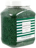 Green Sprinkles Jimmies 1.98 Pounds Container, Sprinkles For Cake Decorating, Cake Sprinkles, Sprinkles For Baking, Ice Cream & More, The Hampton Candy Company by TheHamptonPopcornCandyCompany