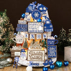 CroBlissful 23 Pcs Christmas Tiered Tray Decor Set, Blue, Snow - Image 5