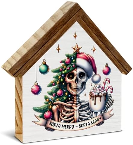 Gothic Christmas Skeleton Decor, Sorta Merry Sorta Scary by Unknown