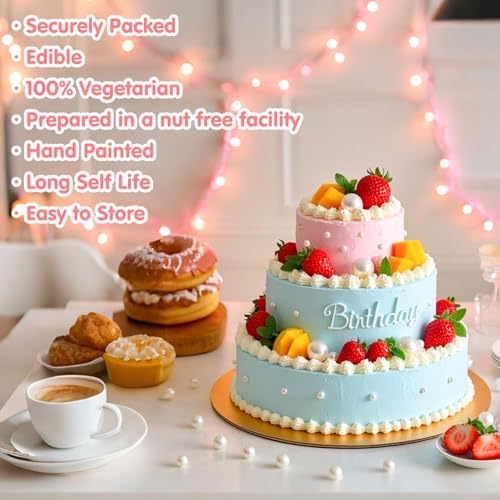Edible Pearl Sprinkles,White Pearls Sprinkle for Cake Decorating,130g - Image 2